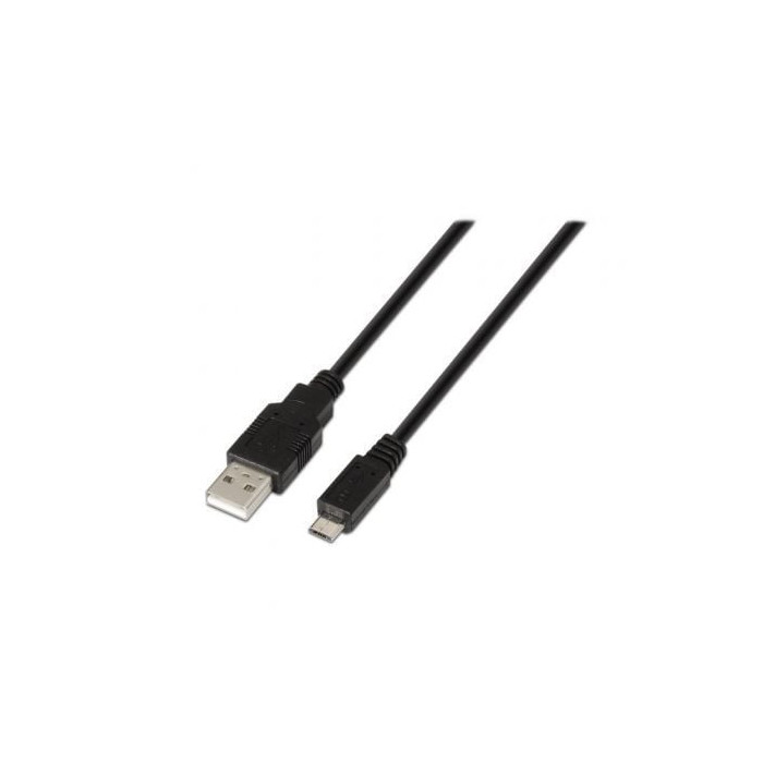 Cable USB 2.0 Aisens A101-0028/ USB Macho - MicroUSB Macho/ Hasta 2.5W/ 60Mbps/ 1.8m/ Negro | USB
