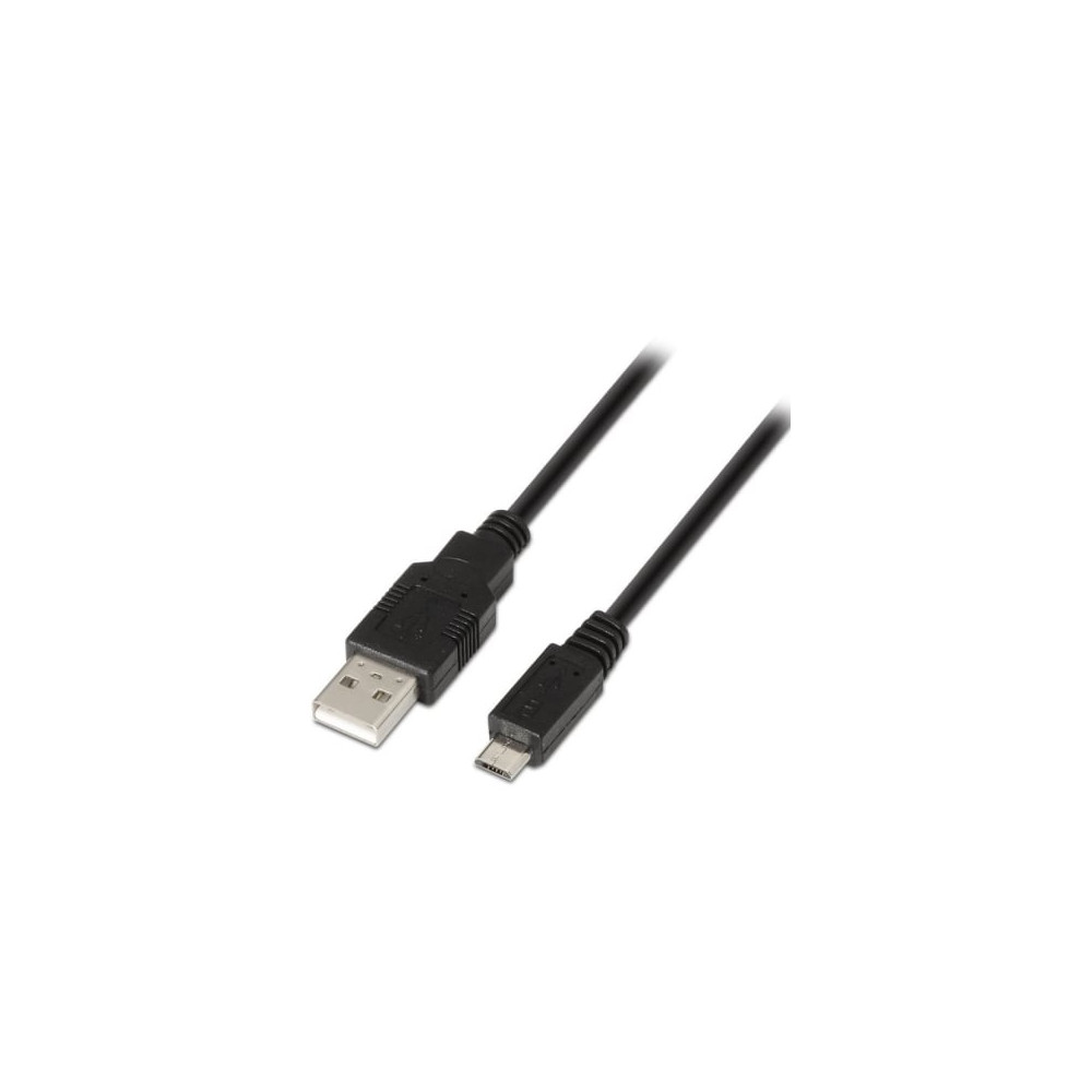 Cable USB 2.0 Aisens A101-0029/ USB Macho - MicroUSB Macho/ 3m/ Negro | USB