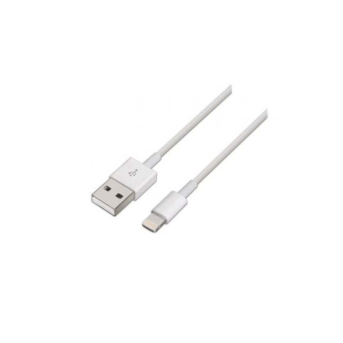 Cable USB 2.0 Lightning Aisens A102-0036/ USB Macho - Lightning Macho/ 2m/ Blanco | Lightning