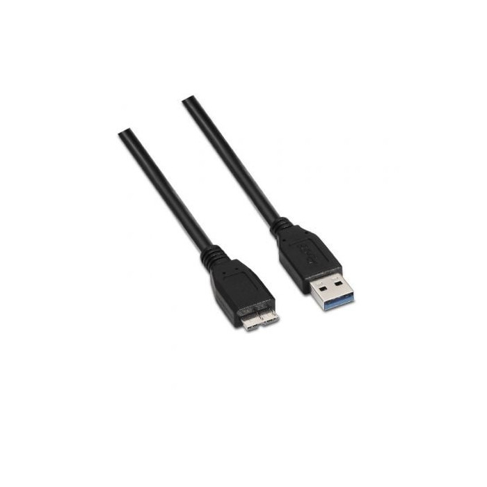 Cable USB 3.0 Aisens A105-0043/ USB Macho - MicroUSB Macho/ Hasta 9W/ 625Mbps/ 1m/ Negro | USB