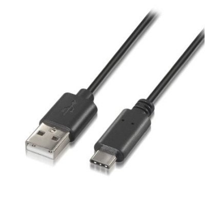 Cable USB 2.0 Tipo-C Aisens A107-0050/ USB Tipo-C Macho - USB Macho/ 480Mbps/ 50cm/ Negro | USB