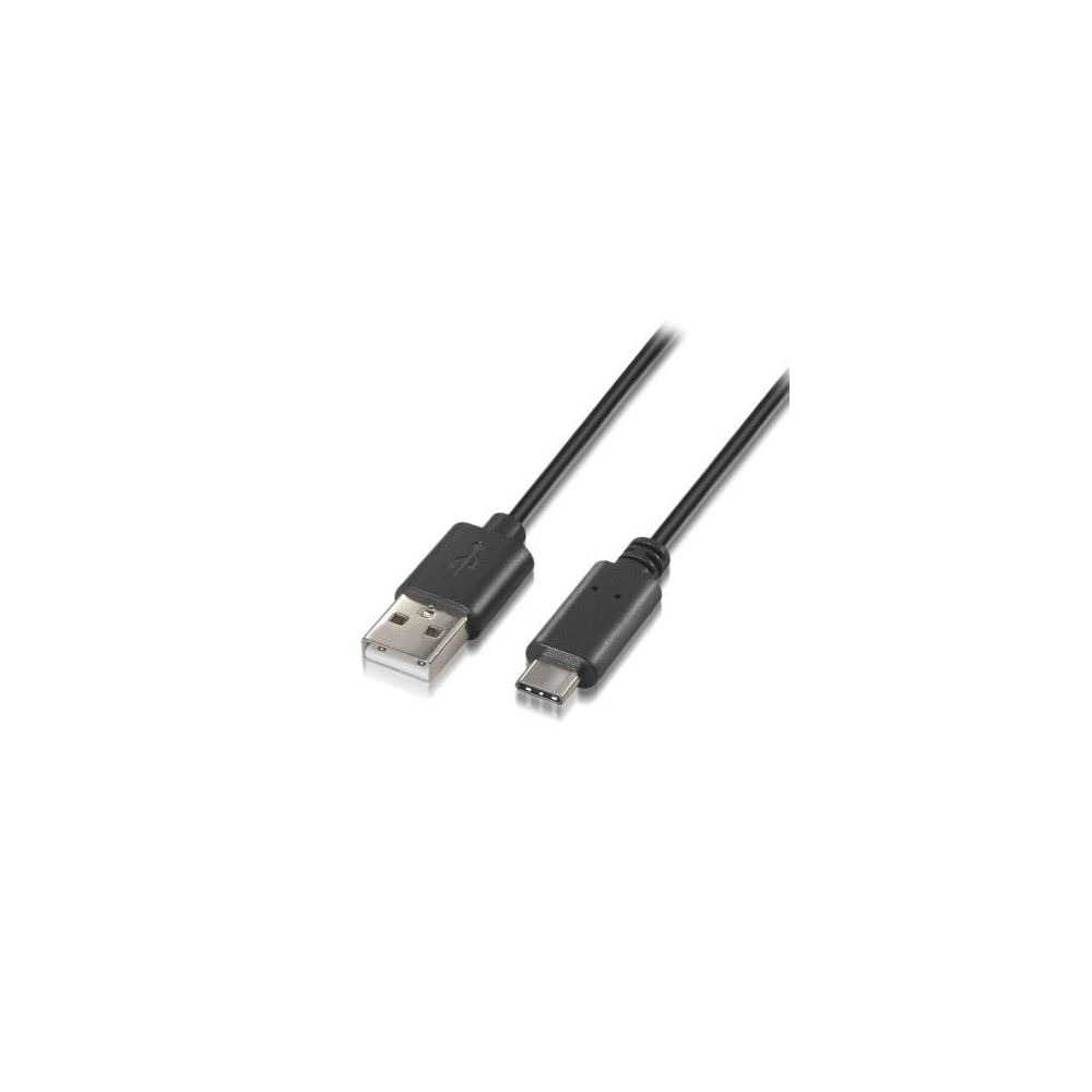 Cable USB 2.0 Tipo-C Aisens A107-0050/ USB Tipo-C Macho - USB Macho/ 480Mbps/ 50cm/ Negro | USB