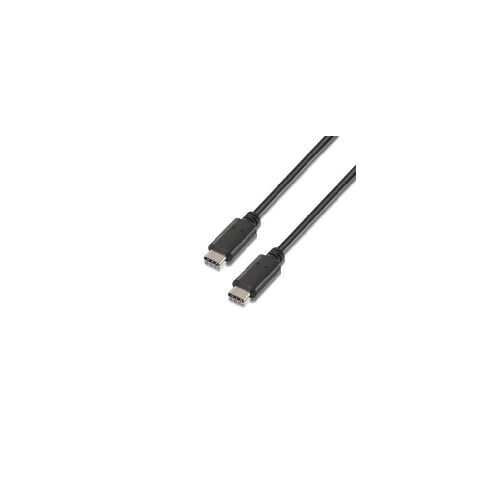 Cable USB 2.0 Tipo-C Aisens A107-0056/ USB Tipo-C Macho - USB Tipo-C Macho/ 480Mbps/ 1m/ Negro | USB-C
