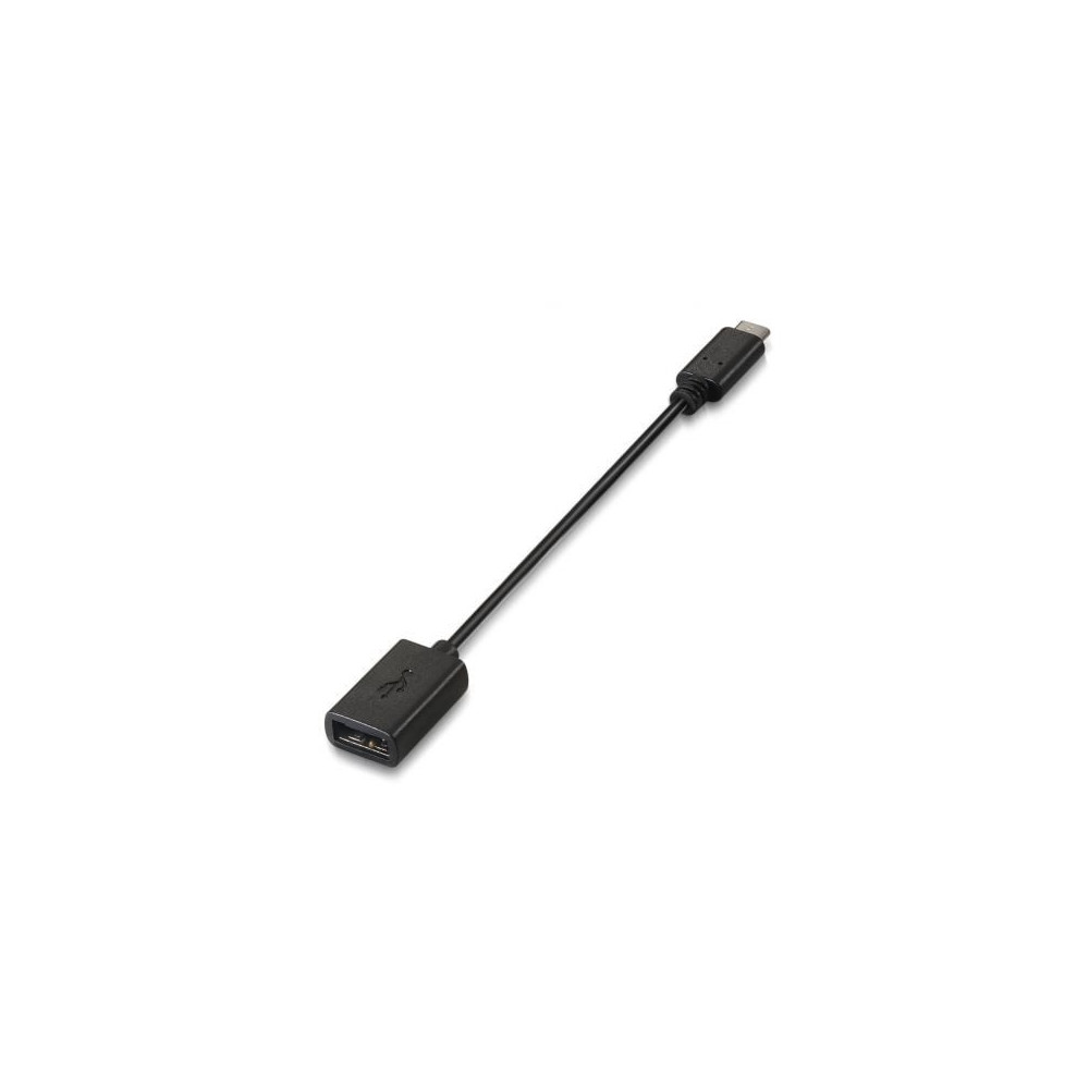 Cable USB 2.0 Tipo-C Aisens A107-0059/ USB Tipo-C Macho - USB Hembra/ 480Mbps/ 15cm/ Negro | USB