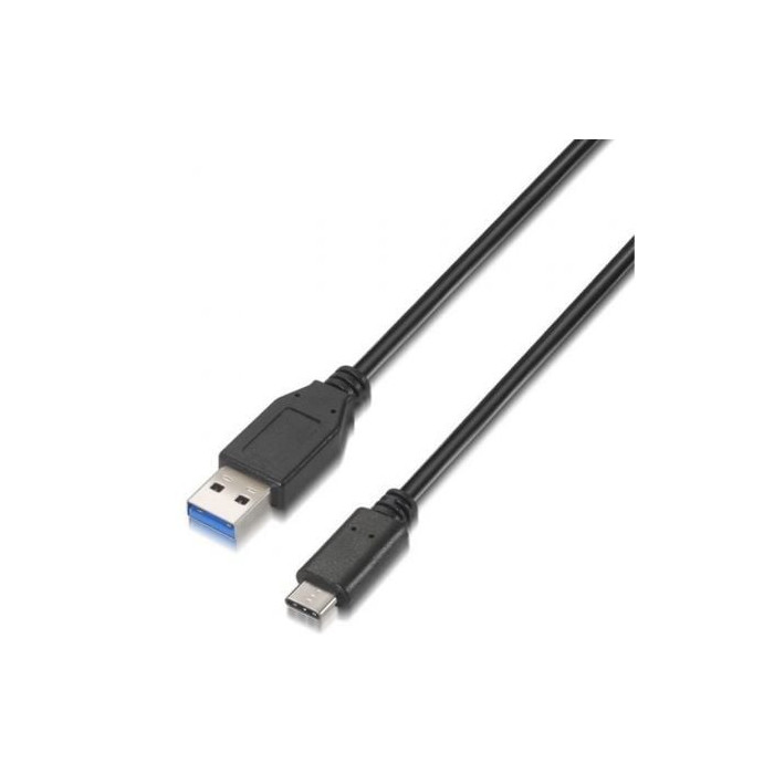 Cable USB 3.1 Tipo-C Aisens A107-0060/ USB Tipo-C Macho - USB Macho/ 10Gbps/ 1m/ Negro | USB