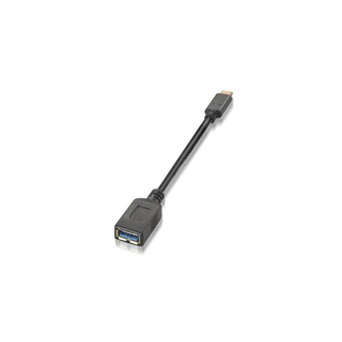 Cable USB 3.1 Tipo-C Aisens A107-0062/ USB Tipo-C Macho - USB Hembra/ 5Gbps/ 15cm/ Negro | USB