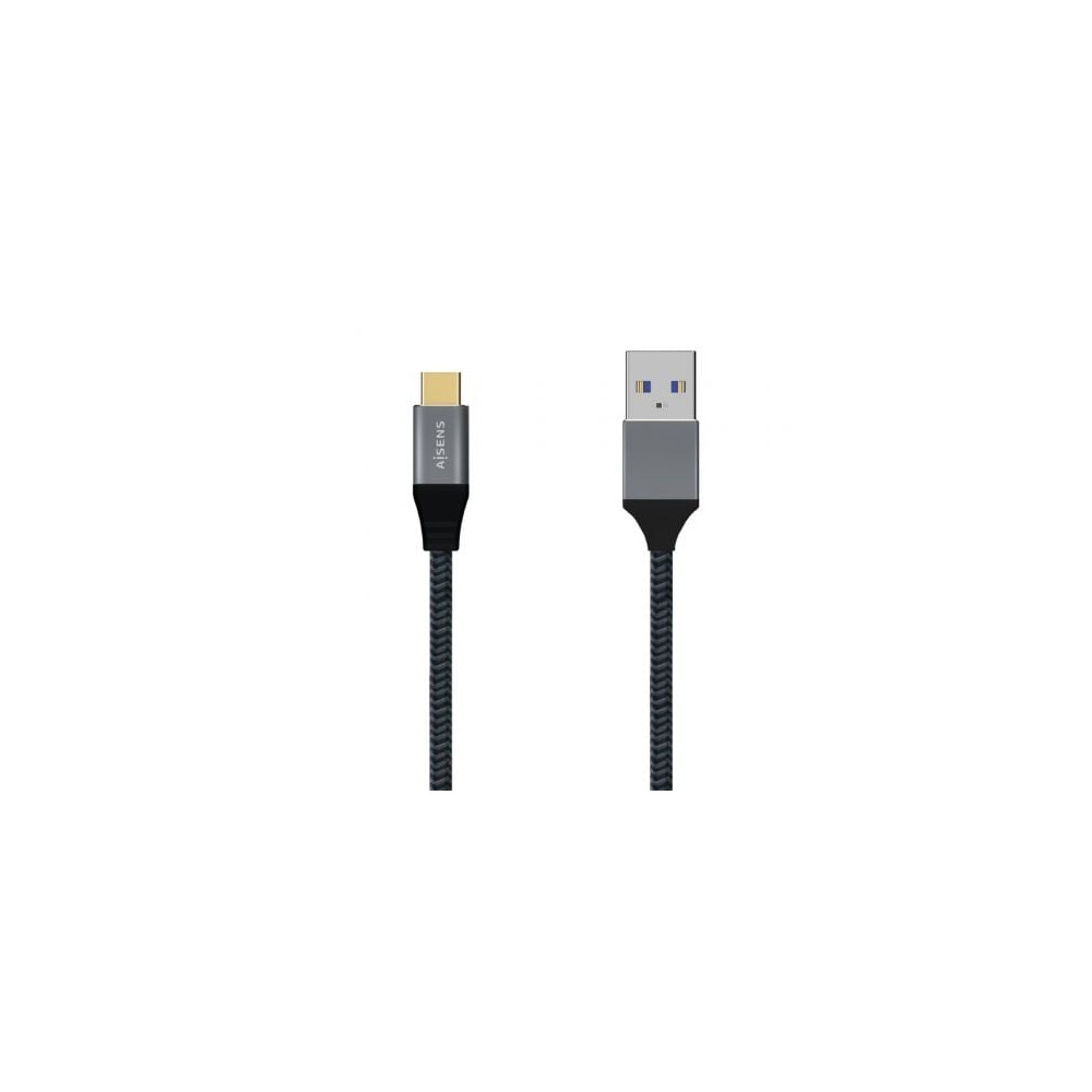 Cable USB 3.1 Tipo-C Aisens A107-0630/ USB Tipo-C Macho - USB Macho/ 10Gbps/ 50cm/ Gris | USB