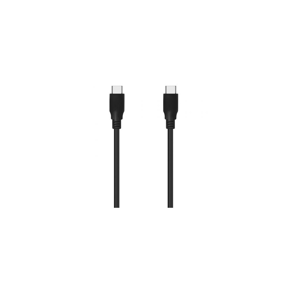 Cable USB 3.2 Tipo-C Aisens A107-0701 20GBPS 5A 100W/ USB Tipo-C Macho - USB Tipo-C Macho/ Hasta 100W/ 20Gbps/ 60cm/ Negro | USB