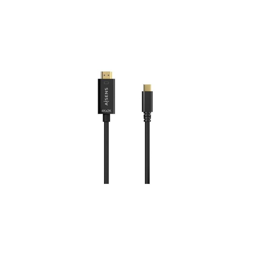 Cable Conversor HDMI 4K Aisens A109-0624/ USB Tipo-C Macho - HDMI Macho/ Hasta 27W/ 1250Mbps/ 1.8m/ Negro | HDMI
