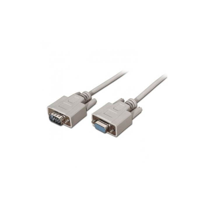 Cable Serie RS232 Aisens A112-0065/ DB9 Macho - DB9 Hembra/ Hasta 0.15W/ 1.6Mbps/ 1.8m/ Beige
