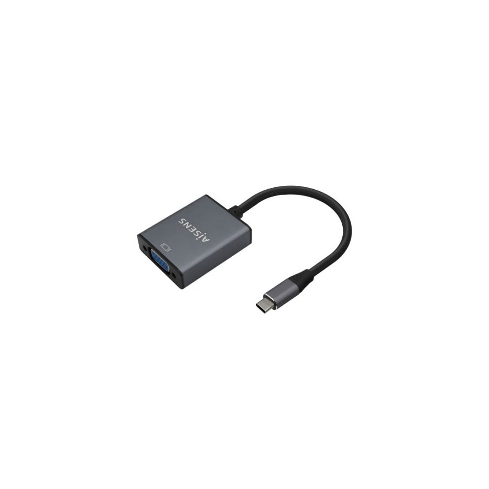 Conversor Aisens A109-0691/ USB Tipo-C Macho - VGA Hembra/ Hasta 27W/ 1250Mbps/ 15cm/ Gris | VGA/DVI/DisplayPort