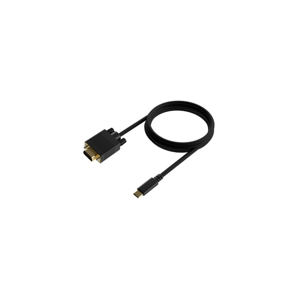 Cable Conversor Aisens A109-0692/ USB Tipo-C Macho - VGA Macho/ Hasta 27W/ 1250Mbps/ 80cm/ Negro | VGA/DVI/DisplayPort