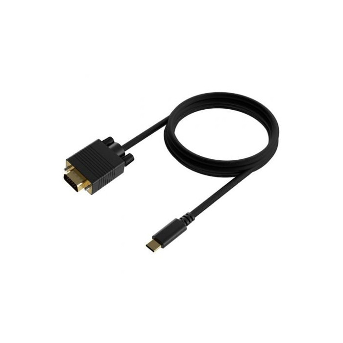 Cable Conversor Aisens A109-0693/ USB Tipo-C Macho - VGA Macho/ Hasta 27W/ 1250Mbps/ 1.8m/ Negro | VGA/DVI/DisplayPort