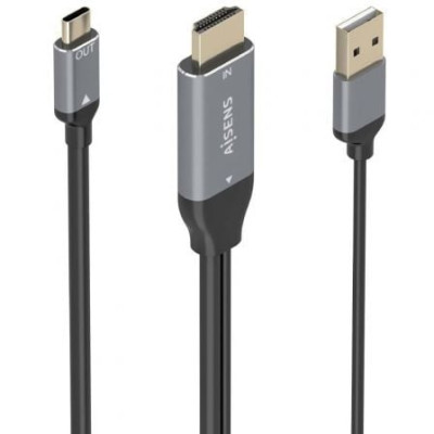 Cable Conversor Aisens A109-0871/ HDMI Macho/ USB Macho - USB Tipo-C Macho/ 1.8m/ Negro | HDMI