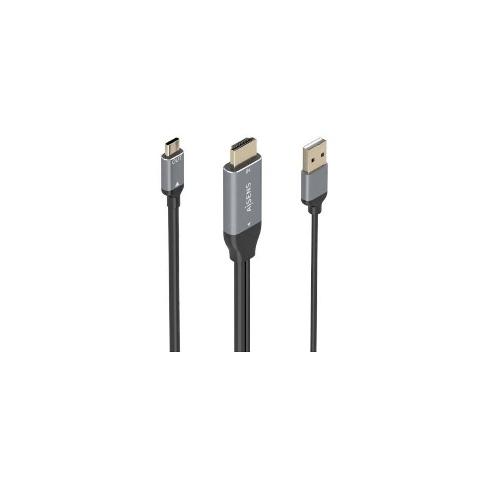 Cable Conversor Aisens A109-0871/ HDMI Macho/ USB Macho - USB Tipo-C Macho/ 1.8m/ Negro | HDMI