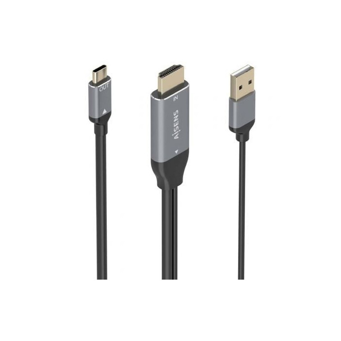 Cable Conversor Aisens A109-0871/ HDMI Macho/ USB Macho - USB Tipo-C Macho/ 1.8m/ Negro | HDMI