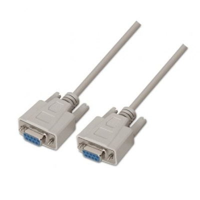 Cable Serie NULL Modem Aisens A112-0067/ DB9 Hembra - DB9 Hembra/ Hasta 0.15W/ 1.6Mbps/ 1.8m/ Beige | Alimentación y Datos