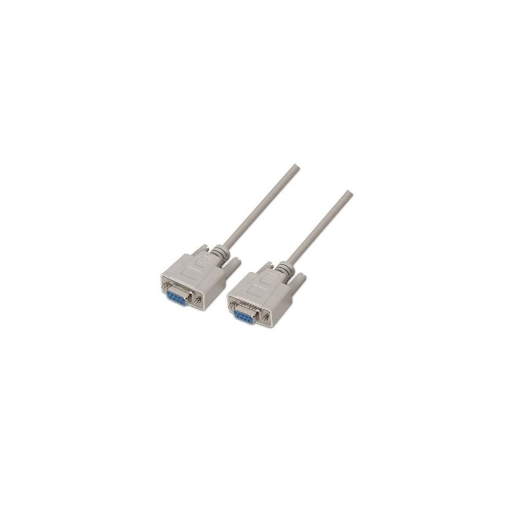 Cable Serie NULL Modem Aisens A112-0067/ DB9 Hembra - DB9 Hembra/ Hasta 0.15W/ 1.6Mbps/ 1.8m/ Beige | Alimentación y Datos