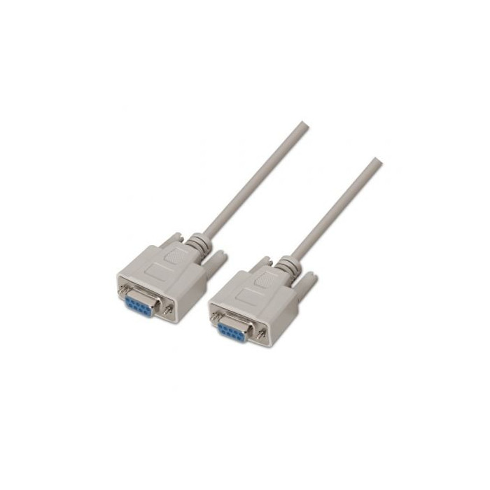 Cable Serie NULL Modem Aisens A112-0067/ DB9 Hembra - DB9 Hembra/ Hasta 0.15W/ 1.6Mbps/ 1.8m/ Beige | Alimentación y Datos