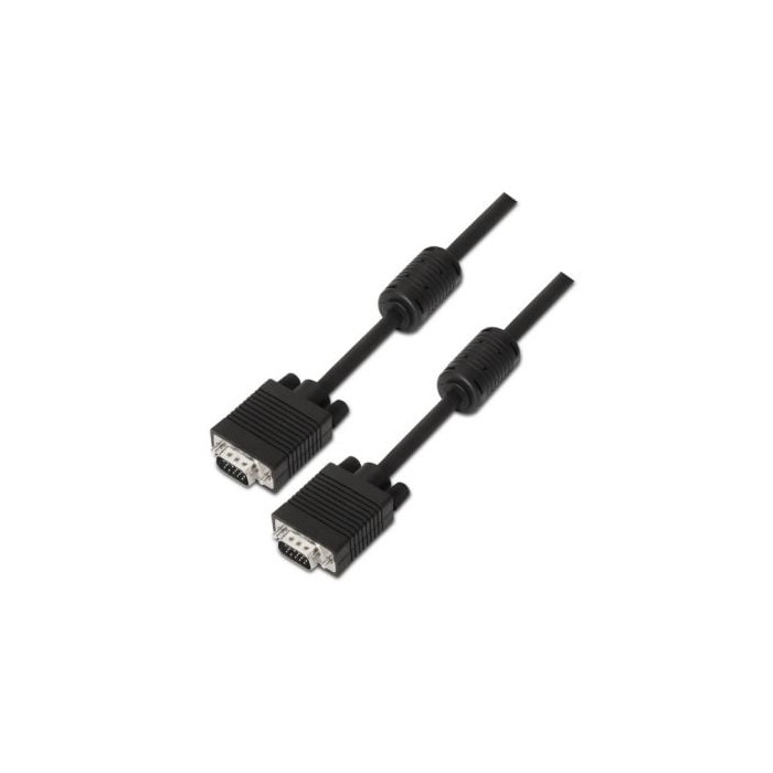 Cable SVGA Aisens A113-0074/ HDB15 Macho - HDB15 Macho/ Hasta 3W/ 10Mbps/ 10m/ Negro | VGA/DVI/DisplayPort
