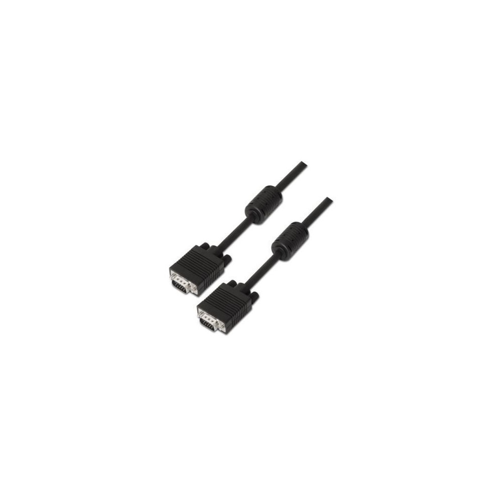 Cable SVGA Aisens A113-0076/ HDB15 Macho - HDB15 Macho/ Hasta 3W/ 10Mbps/ 20m/ Negro | VGA/DVI/DisplayPort