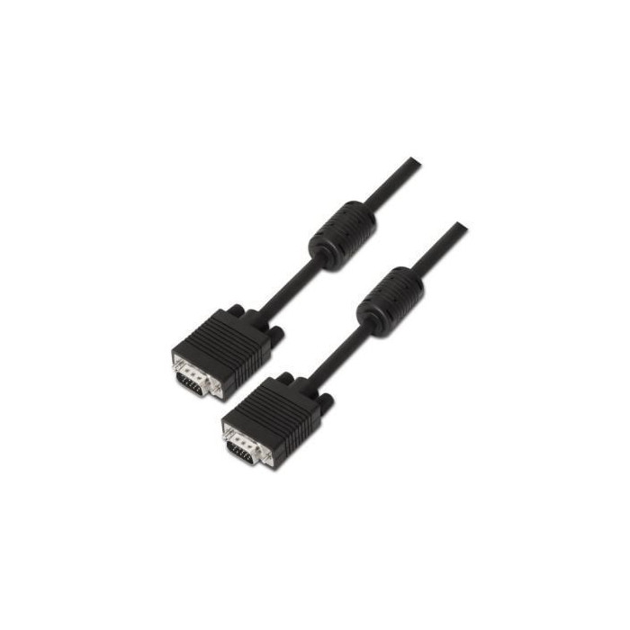 Cable SVGA Aisens A113-0077/ VGA Macho - VGA Macho/ Hasta 3W/ 10Mbps/ 25m/ Negro | VGA/DVI/DisplayPort