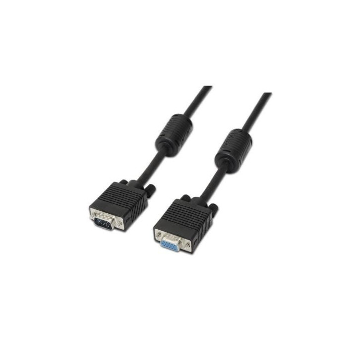 Cable SVGA Aisens A113-0079/ VGA Macho - VGA Hembra/ Hasta 3W/ 10Mbps/ 3m/ Negro | VGA/DVI/DisplayPort