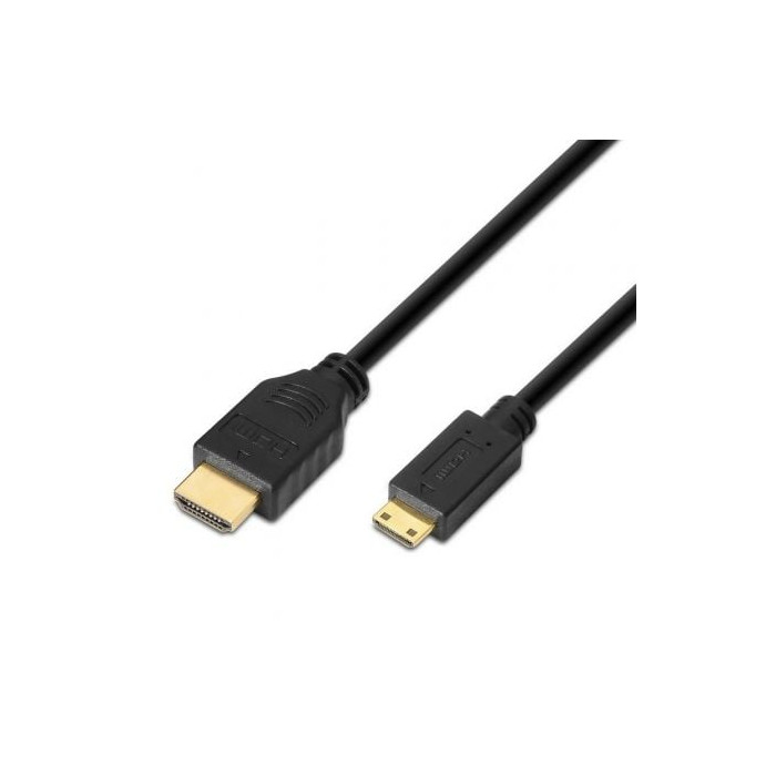 Cable HDMI Aisens A119-0114/ HDMI Macho - Mini HDMI Macho/ Hasta 10W/ 720Mbps/ 1.8m/ Negro | HDMI