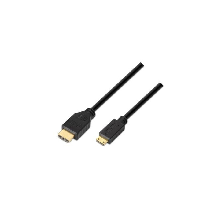 Cable HDMI Aisens A119-0115/ HDMI Macho - Mini HDMI Macho/ Hasta 10W/ 720Mbps/ 3m/ Negro | HDMI