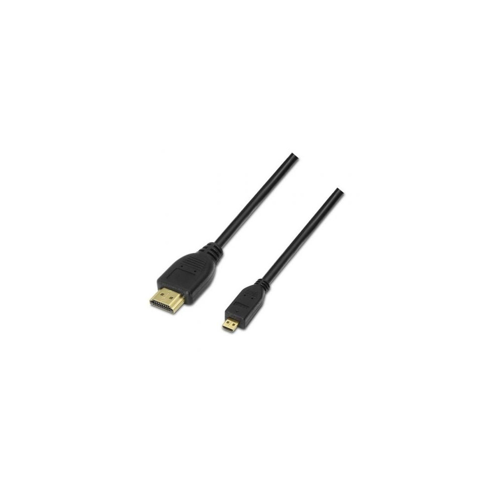 Cable Micro HDMI Aisens A119-0116/ HDMI Macho - Micro HDMI Macho/ Hasta 10W/ 720Mbps/ 80cm/ Negro | HDMI
