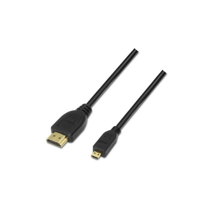 Cable Micro HDMI Aisens A119-0116/ HDMI Macho - Micro HDMI Macho/ Hasta 10W/ 720Mbps/ 80cm/ Negro | HDMI