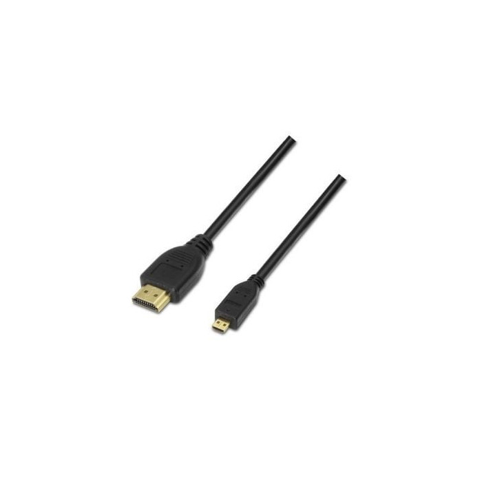 Cable Micro HDMI Aisens A119-0117/ HDMI Macho - Micro HDMI Macho/ Hasta 10W/ 720Mbps/ 1.8m/ Negro | HDMI