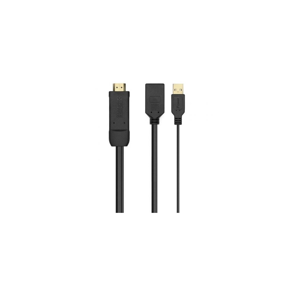 Cable Conversor 4K Aisens A122-0642/ HDMI Macho - DisplayPort Hembra - USB Macho/ Hasta 10W/ 2250Mbps/ 10cm + 10cm/ Negro | VGA/