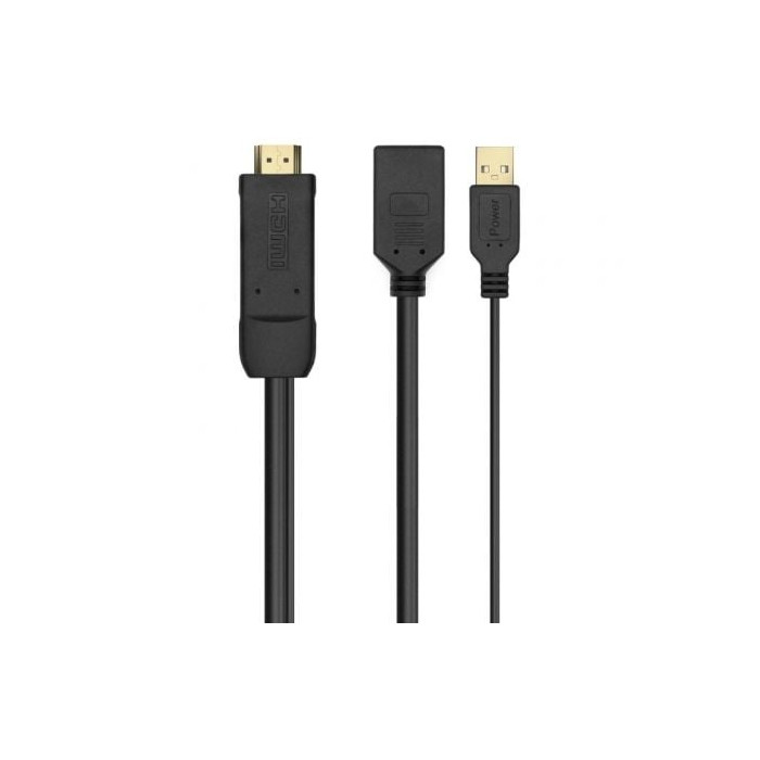 Cable Conversor 4K Aisens A122-0642/ HDMI Macho - DisplayPort Hembra - USB Macho/ Hasta 10W/ 2250Mbps/ 10cm + 10cm/ Negro | VGA/