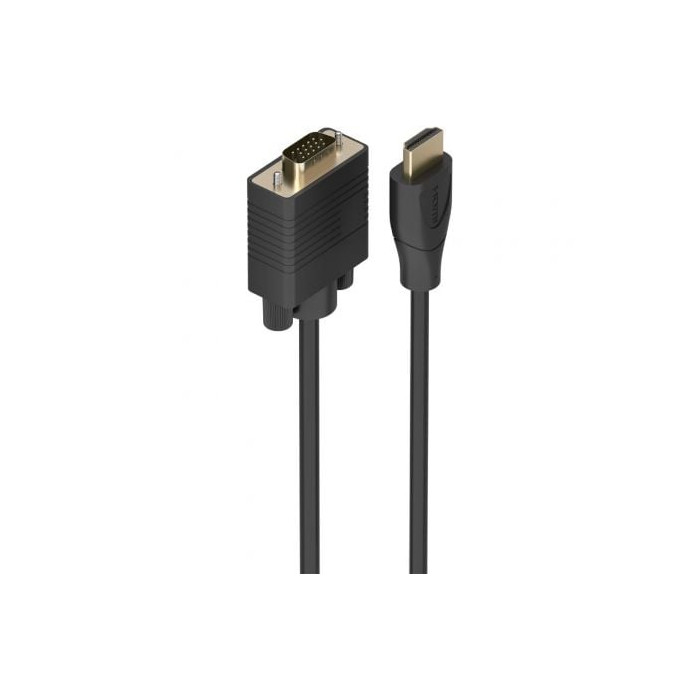 Cable Conversor Aisens A122-1012 SVGA Macho/ HDMI Macho/ 2m/ Negro | VGA/DVI/DisplayPort