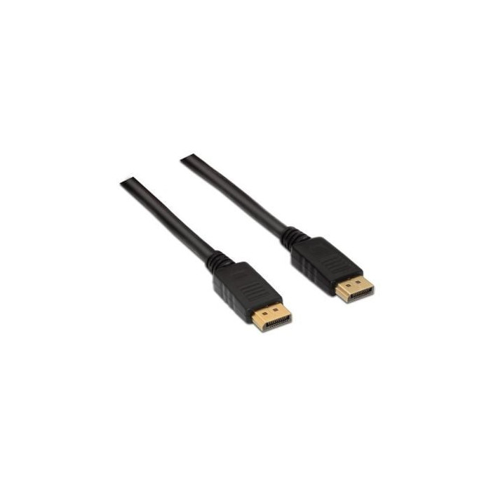 Cable DisplayPort 1.2 4K Aisens A124-0130/ DisplayPort Macho - DisplayPort Macho/ Hasta 5W/ 2300Mbps/ 3m/ Negro | VGA/DVI/Displa