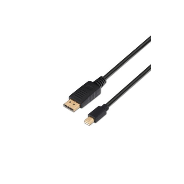 Cable Mini DisplayPort 1.2 4K Aisens A124-0131/ DisplayPort Macho - Mini DisplayPort Macho/ Hasta 5W/ 2300Mbps/ 2m/ Negro | VGA/