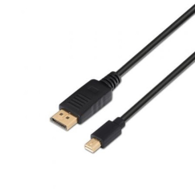 Cable Conversor Aisens A124-0132/ DisplayPort Macho - Mini DisplayPort Macho/ Hasta 5W/ 2300Mbps/ 3m/ Negro | VGA/DVI/DisplayPor