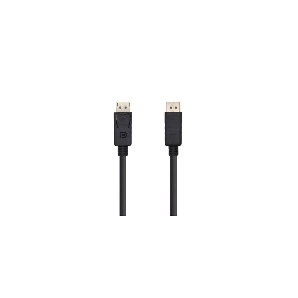 Cable DisplayPort 1.2 4K Aisens A124-0388/ DisplayPort Macho - DisplayPort Macho/ Hasta 5W/ 2300Mbps/ 10m/ Negro | VGA/DVI/Displ