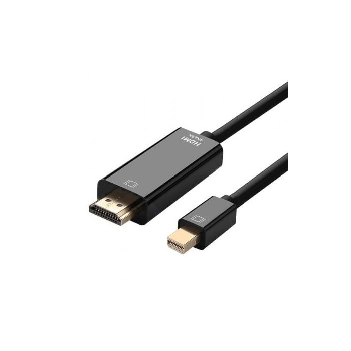Cable Conversor Aisens A125-0361/ Mini DisplayPort Macho - HDMI Macho/ Hasta 5W/ 2300Mbps/ 2m/ Negro | VGA/DVI/DisplayPort