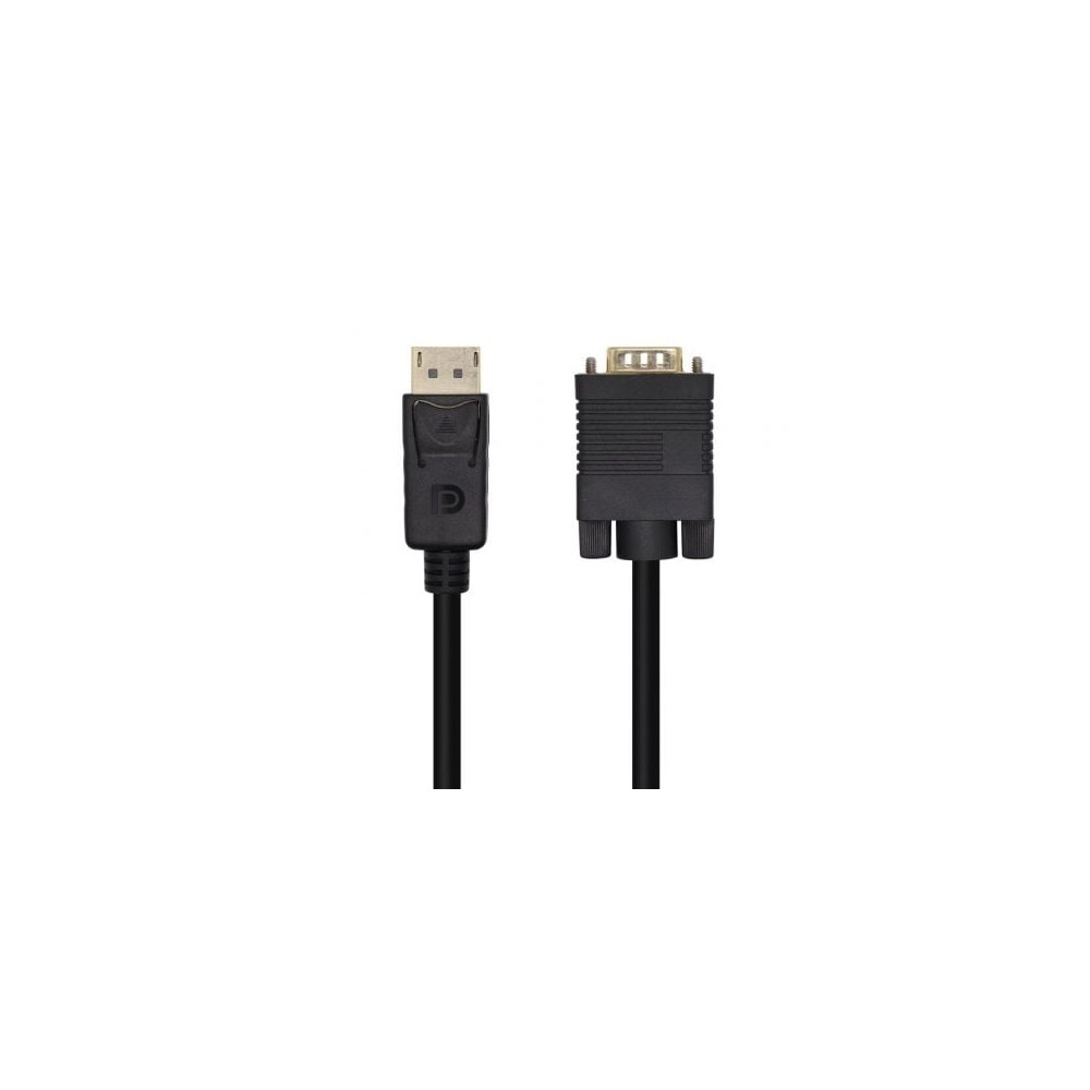 Cable Conversor Aisens A125-0462/ DisplayPort Macho - VGA Macho/ Hasta 5W/ 2300Mbps/ 3m/ Negro | VGA/DVI/DisplayPort