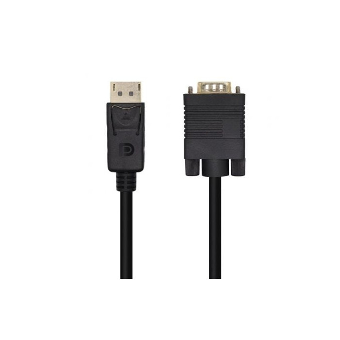 Cable Conversor Aisens A125-0462/ DisplayPort Macho - VGA Macho/ Hasta 5W/ 2300Mbps/ 3m/ Negro | VGA/DVI/DisplayPort