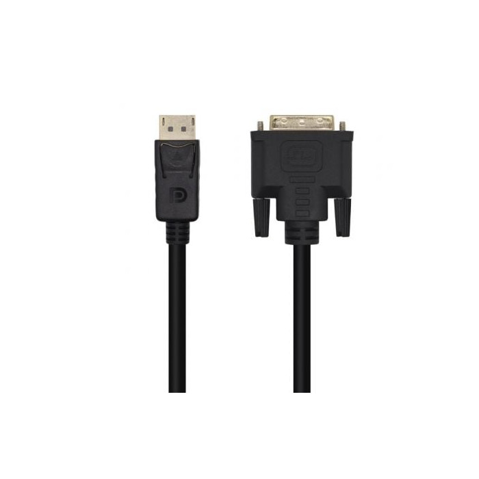 Cable Conversor Aisens A125-0463/ DisplayPort Macho - DVI Macho/ Hasta 5W/ 2300Mbps/ 3m/ Negro | VGA/DVI/DisplayPort