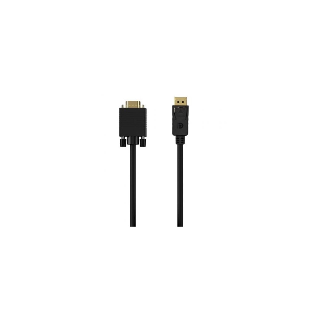 Cable Conversor Aisens A125-0552/ DisplayPort Macho - VGA Macho/ Hasta 5W/ 2300Mbps/ 1m/ Negro | VGA/DVI/DisplayPort