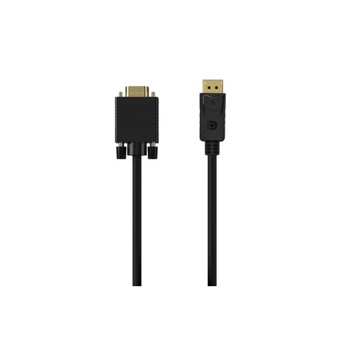Cable Conversor Aisens A125-0552/ DisplayPort Macho - VGA Macho/ Hasta 5W/ 2300Mbps/ 1m/ Negro | VGA/DVI/DisplayPort