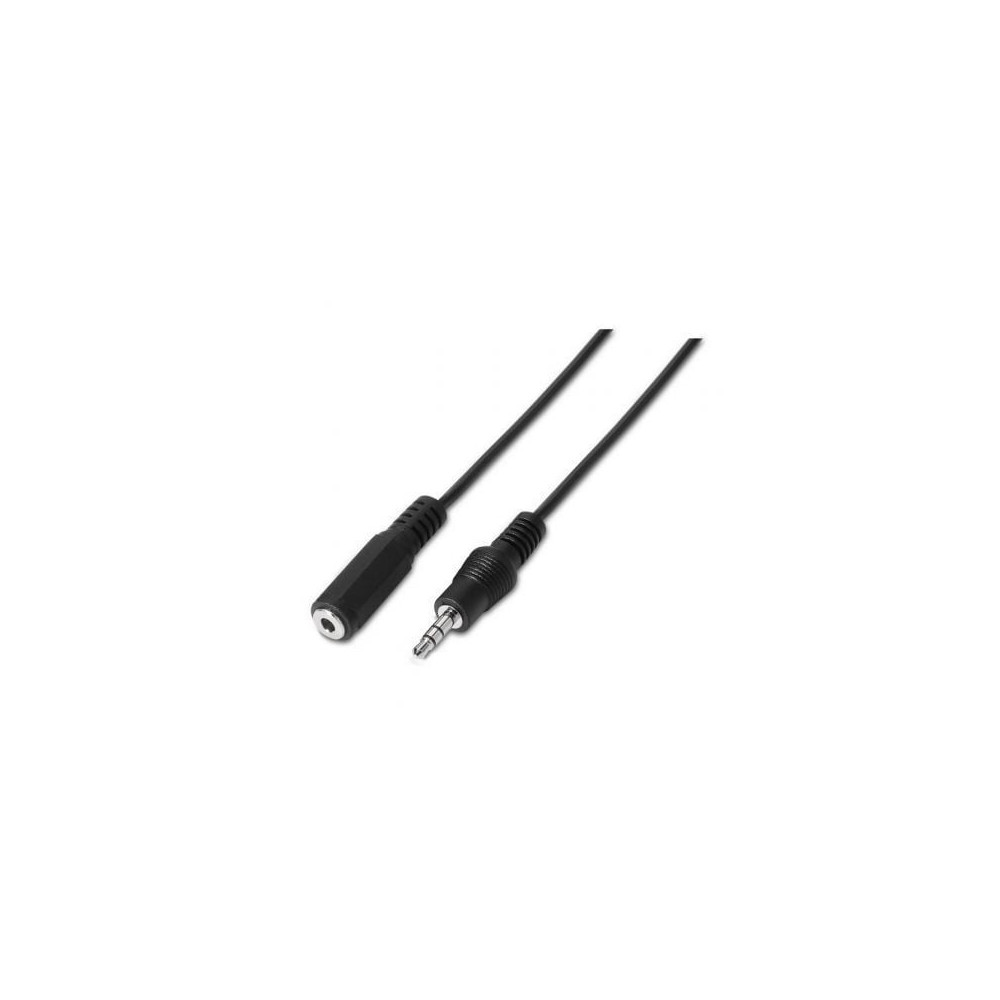 Cable Estéreo Aisens A128-0145/ Jack 3.5 Macho - Jack 3.5 Hembra/ Hasta 0.1W/ 1.5m/ Negro | Audio