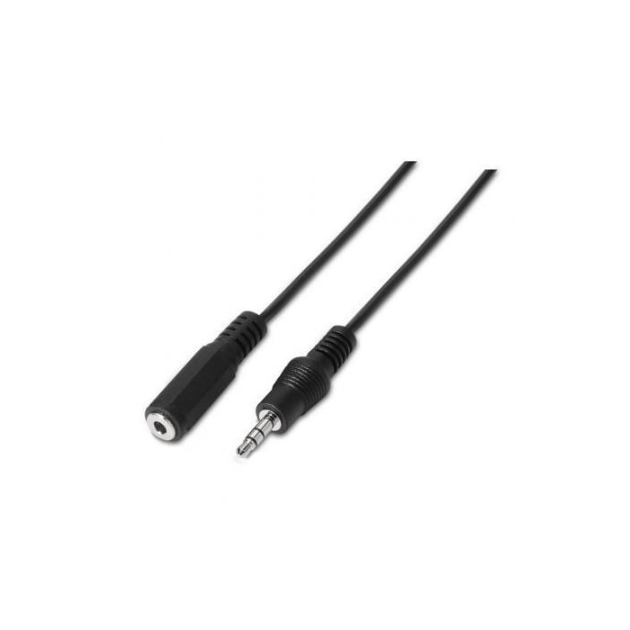 Cable Estéreo Aisens A128-0146/ Jack 3.5 Macho - Jack 3.5 Hembra/ Hasta 0.1W/ 3m/ Negro | Audio