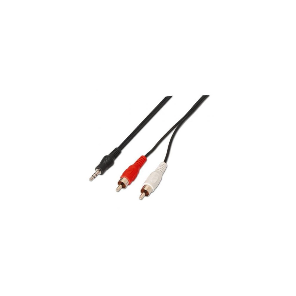 Cable Estéreo Aisens A128-0147/ Jack 3.5 Macho - 2x RCA Macho/ Hasta 0.1W/ 1.5m/ Negro | Audio
