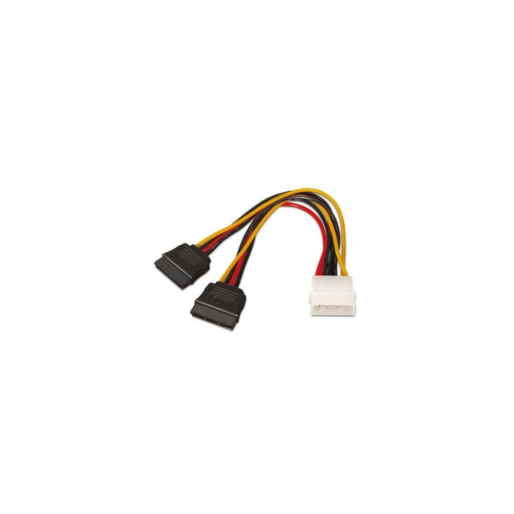 Cable Duplicador de Alimentación Aisens A131-0161/ Molex 4 PIN Macho - 2x SATA Hembra/ Hasta 54W/ 20cm | Alimentación y Datos