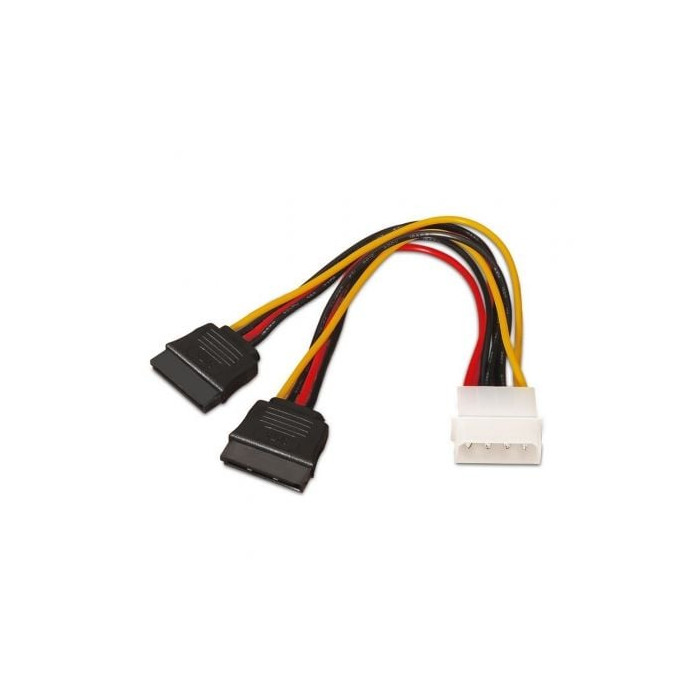 Cable Duplicador de Alimentación Aisens A131-0161/ Molex 4 PIN Macho - 2x SATA Hembra/ Hasta 54W/ 20cm | Alimentación y Datos